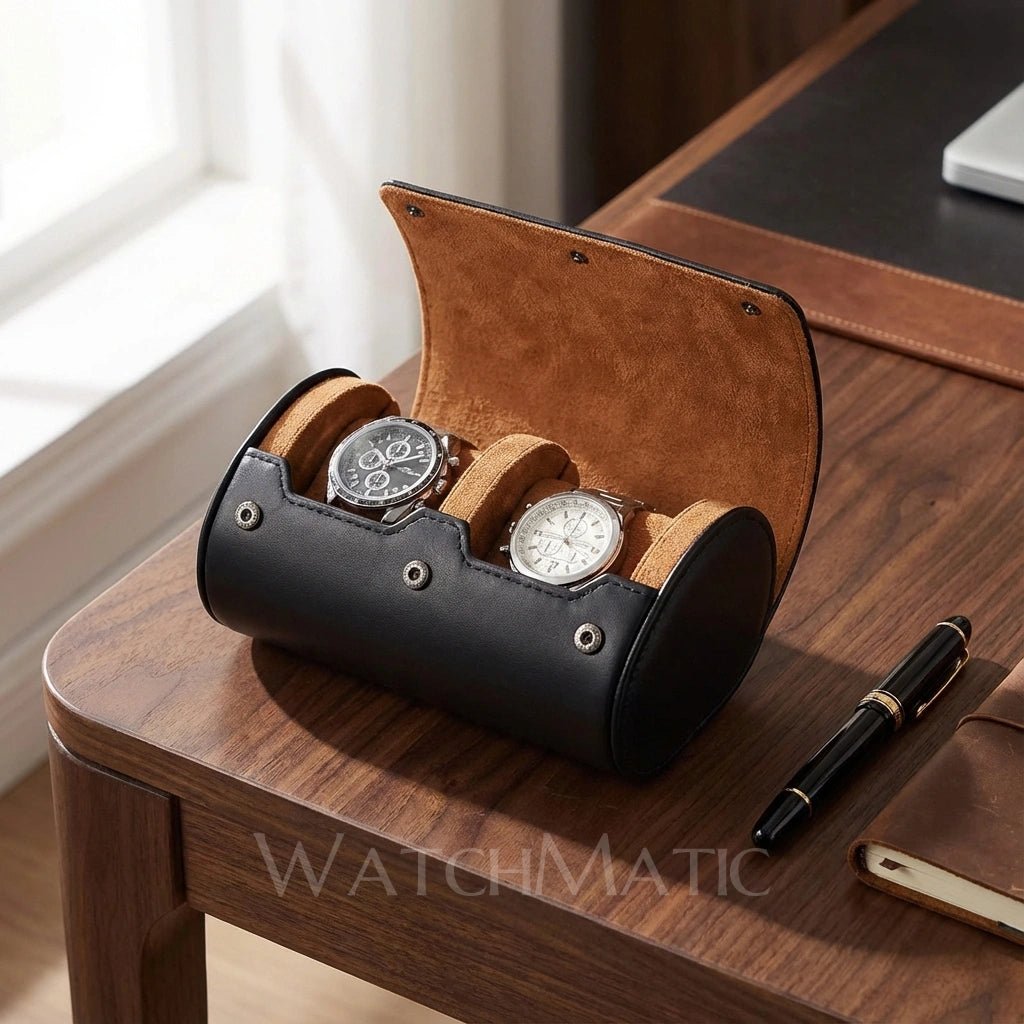 WatchMatic Nesto Double Watch Roll Nesto2 Slot Black - WatchMatic