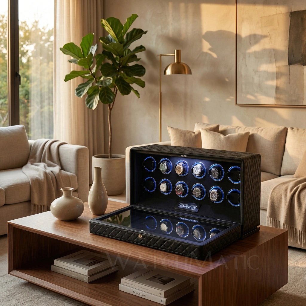 WATCHMATIC Vento Luxury 12 - Slot Watch Winder 14:202619806Black 12 Slots - WatchMatic