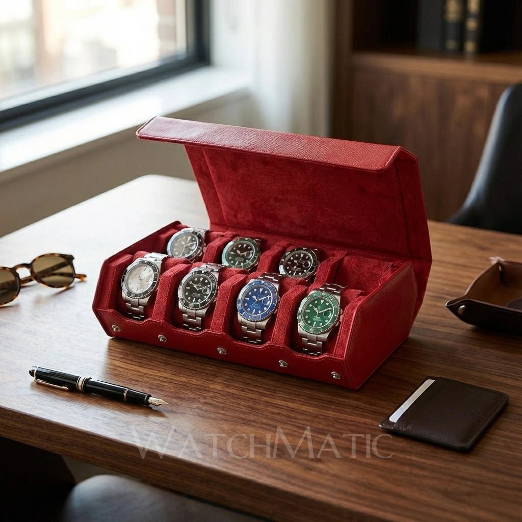 WATCHMATIC Hexagon Watch Box 14:94red-6slots - WatchMatic