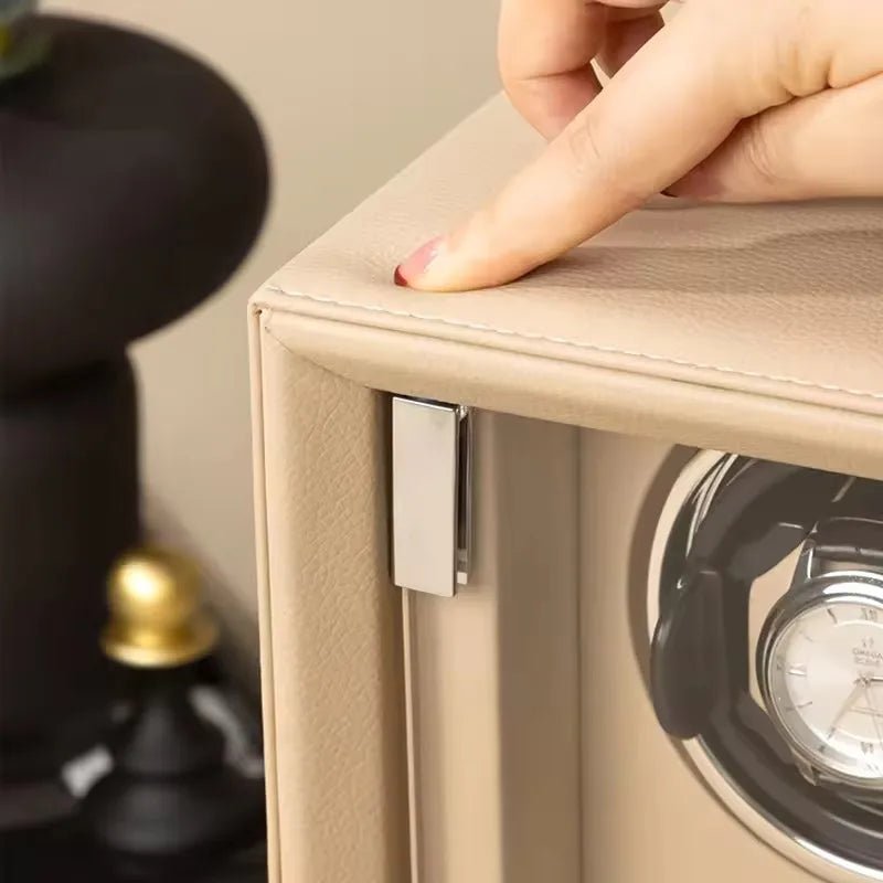 WatchMatic Lustro Leather Watch Winder apricot 4slots - WatchMatic