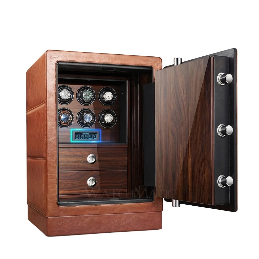 WatchMatic SecureSpin Vault 6 - Watch Winder Safe Box - WatchMatic